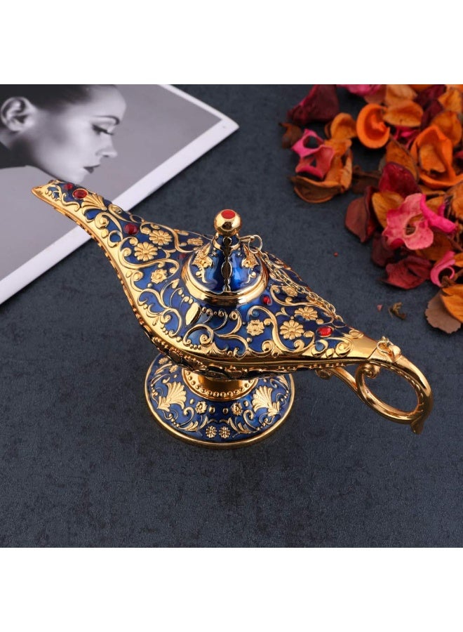 Gusnilo Legend Aladdin Magic Genie Light Lamp Pot Classic Silver(Golden Blue) - Image 2